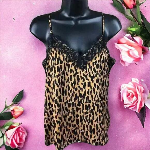 BP Womens Size XS Animal Cheetah Print Camisole Eyelash Lace V-Neck Black NWOT - Picture 1 of 11